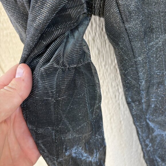 Tripp NYC Glitter Pants Women's 27 Back Silver Grunge Emo Goth Skull Party NYE - Picture 6 of 11